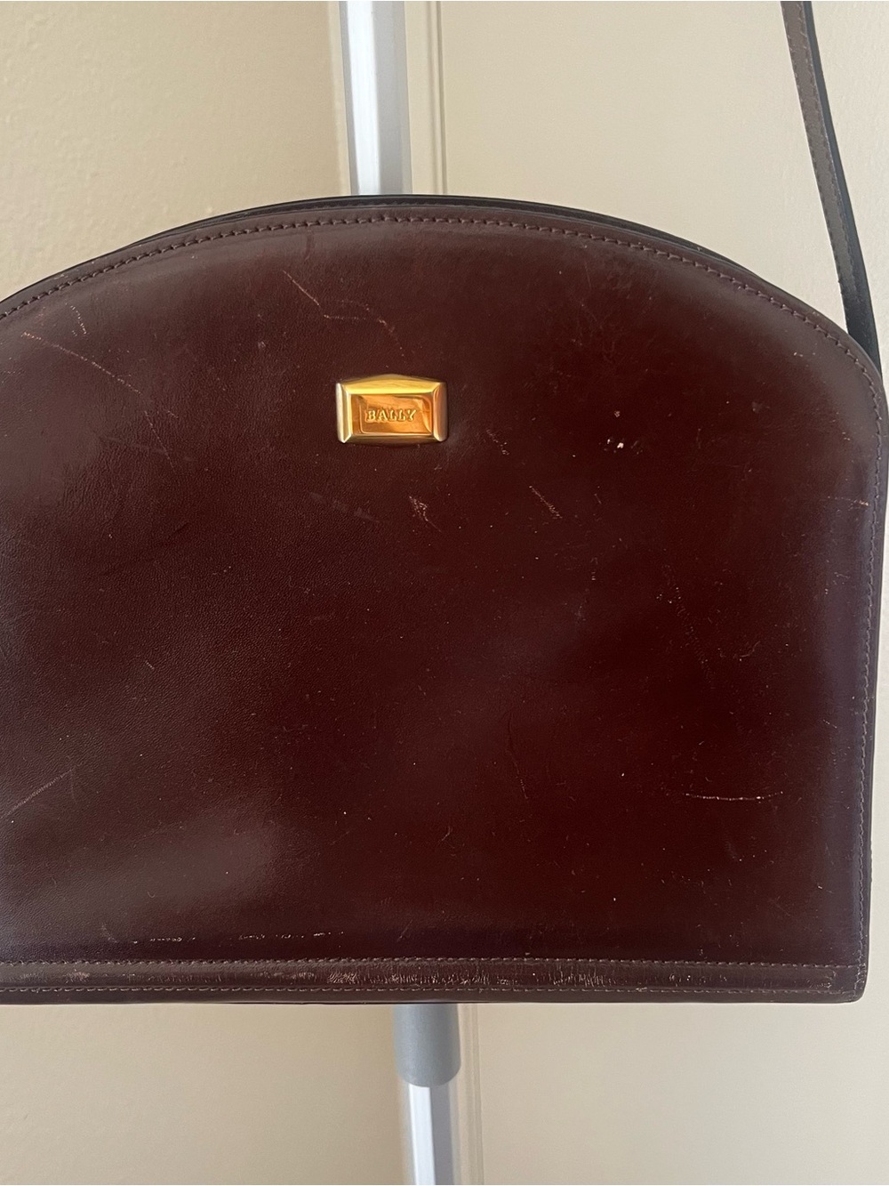 Vintage Bally Crossbody Leather Handbag Brown Made In Italy - Picture 2 of 13